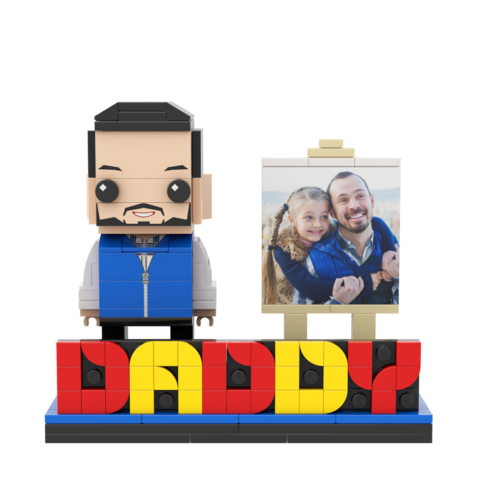 Gift for Dad Custom Brick Figures Perfect Gift Happy Father's Day - Get Photo Blanket