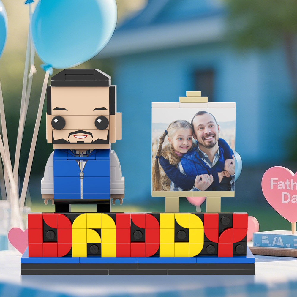 Gift for Dad Custom Brick Figures Perfect Gift Happy Father's Day - Get Photo Blanket