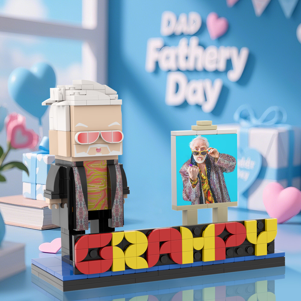 Gift for Dad Custom Brick Figures Perfect Gift Happy Father's Day - Get Photo Blanket