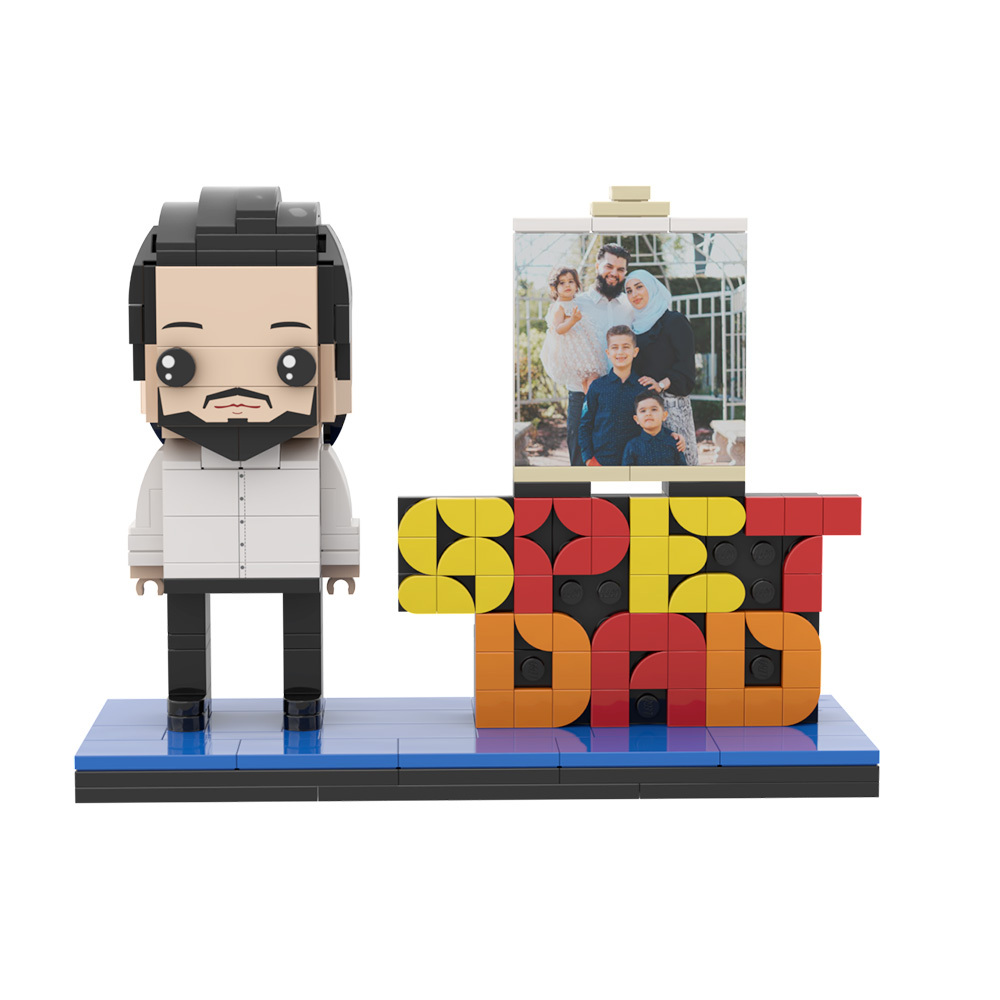 Gift for Dad Custom Brick Figures Perfect Gift Happy Father's Day - Get Photo Blanket