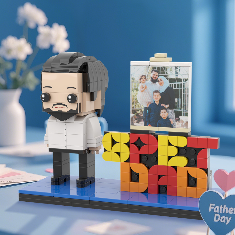Gift for Dad Custom Brick Figures Perfect Gift Happy Father's Day - Get Photo Blanket