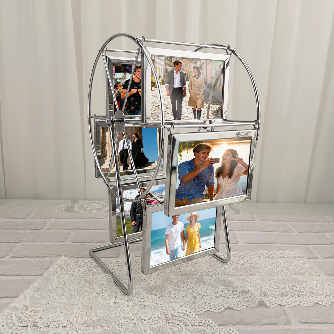 Custom  Rotating Photo Frame Personalized Photo Desktop Photo Reel Photo Box Christmas Gifts