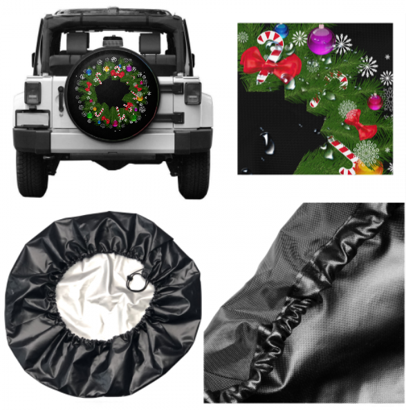 Christmas Wreath Spare Tire Cover For SUV - MyFaceTshirt