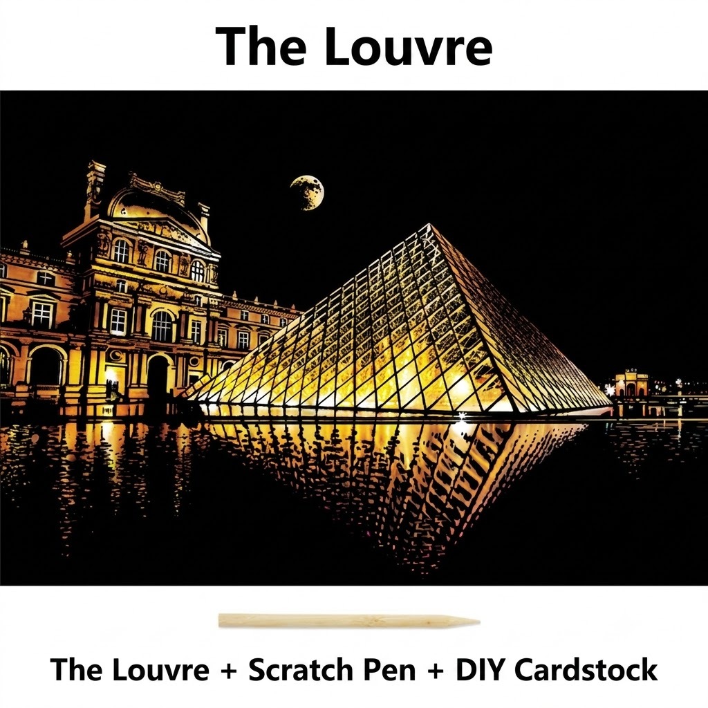 DIY Colorful City Nightscape Scratch Art Creative Craft Kit Multi Famous Scenes