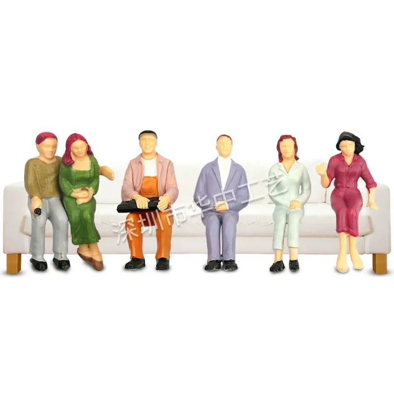 Namalu 14 Pcs 1: 25 Scale Miniature People Figurines Mini Architectural Plastic Small Dollhouse Figures Tiny Painted Model Train People for Projects Diorama Village (Mixed Color)
