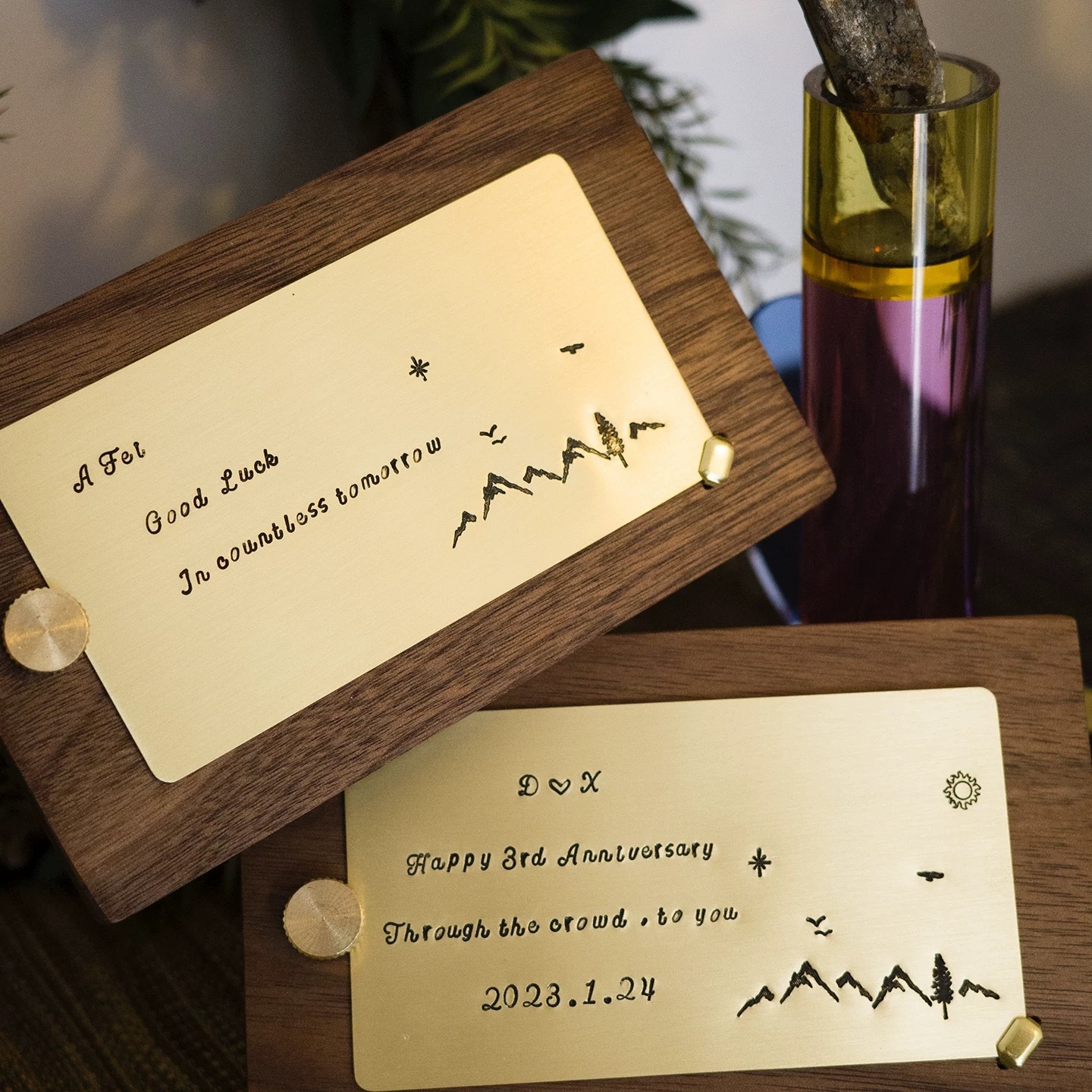 Handmade Custom Brass Wooden Plaque Perfect For Valentine'S Day Gifts And Birthday Home Decor