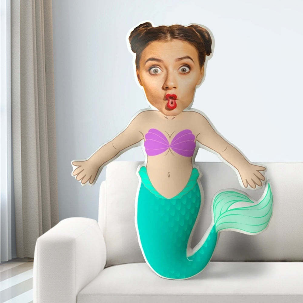 My Face Pillow Custom Pillow Face Body Pillow Personalized Photo Pillow Gift The Mermaid Throw Pillow MiniMe Pillow