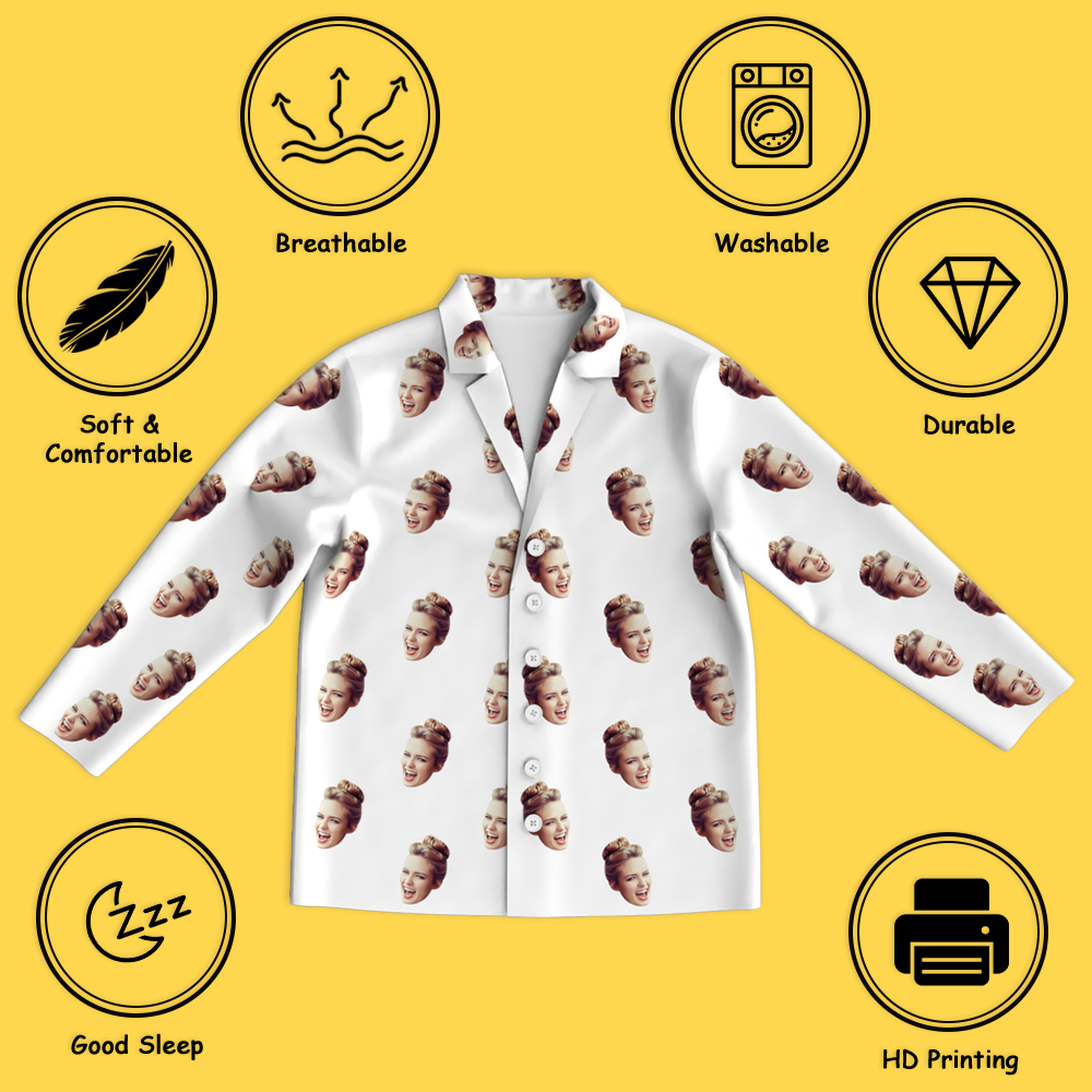 Custom Face Colorful Pajamas - Get Photo Blanket