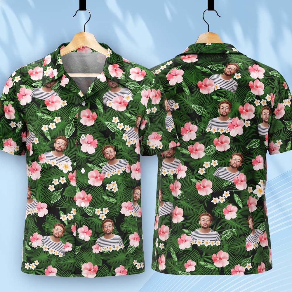 Custom Vintage Hawaiian Shirts Photo Button-down Shirts With Hawaiian Style Pattern Gifts For Him - Get Photo Blanket
