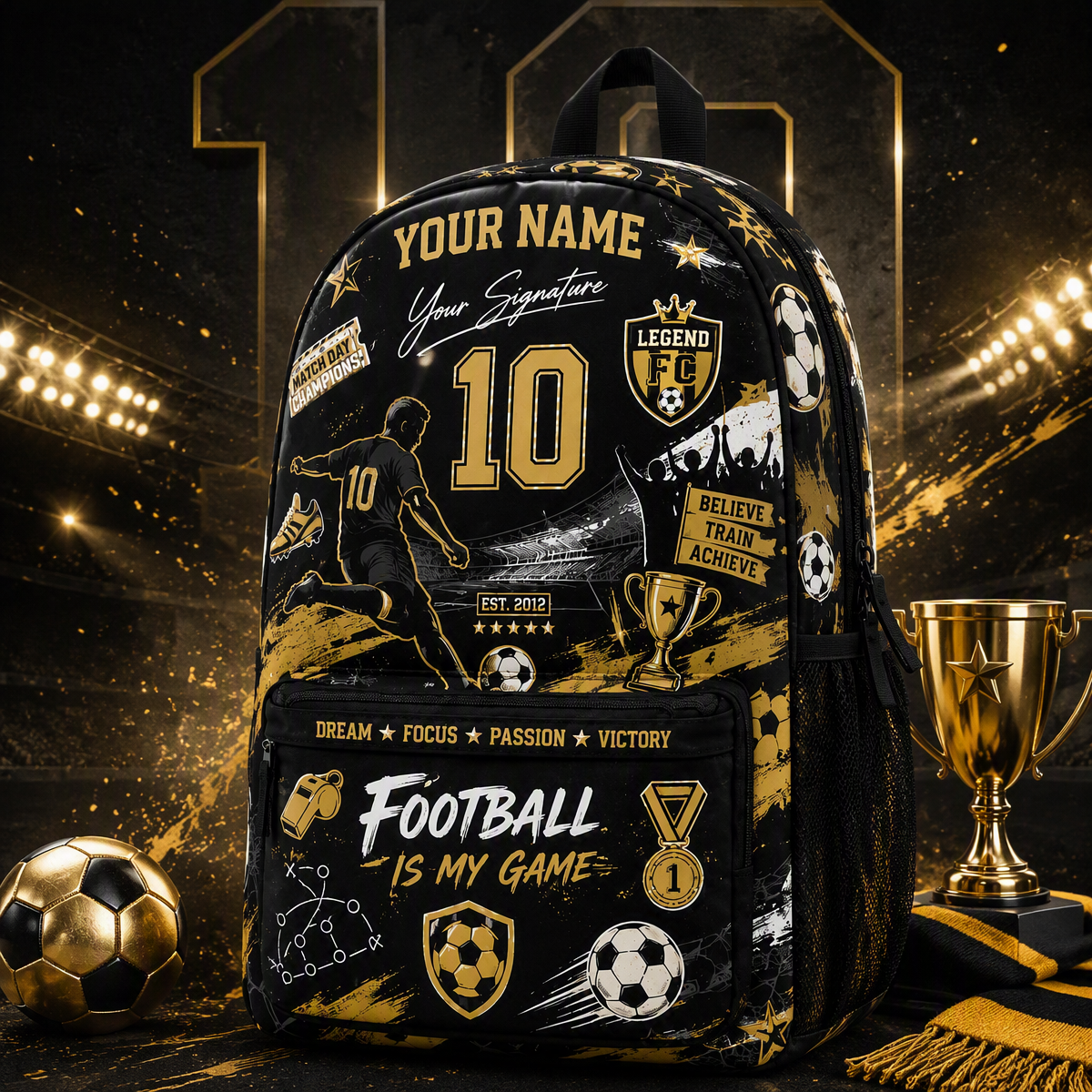 Custom Soccer Backpack: Personalized Sports Fan School Bag