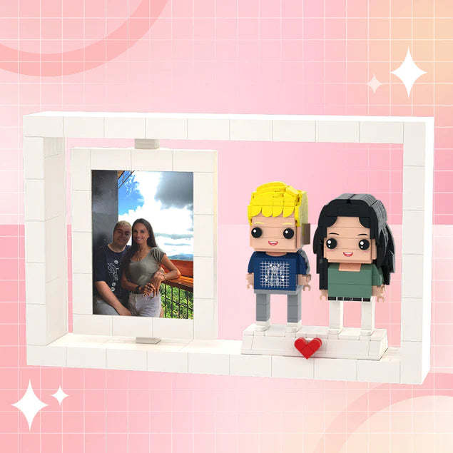 Full Body Customizable 2 People Photo Frame Custom Brick Figures Small Particle Block Brick Me Figures - Get Photo Blanket
