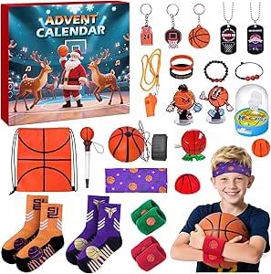 Advent Calendar Basketball for Boys Girls Teens Surprise Box Basketball Accessories Decoration Christmas Countdown Gifts