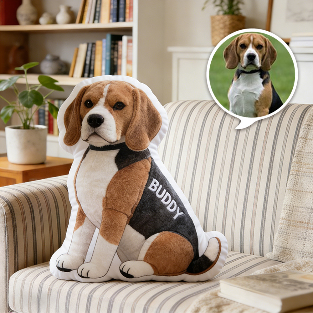 Personalized pet photo plush pillow