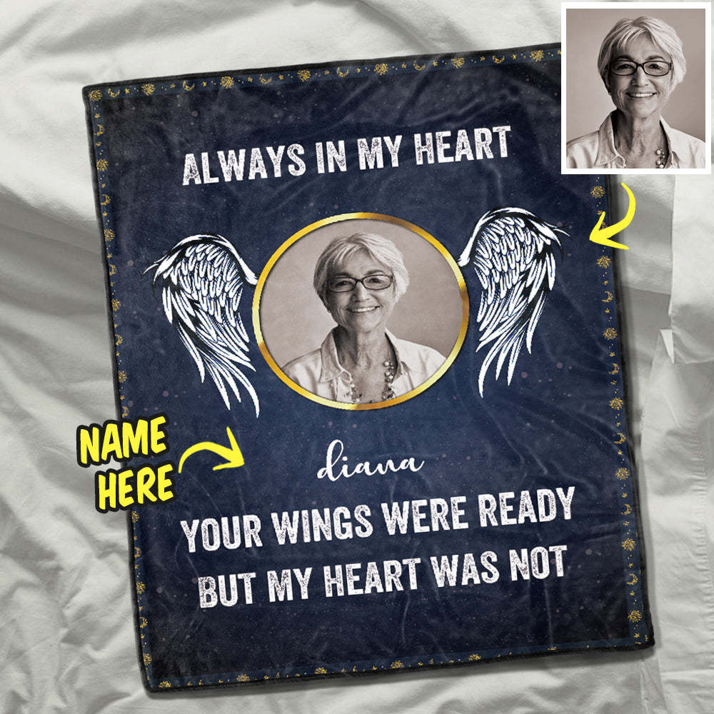 Custom Bereavement Photo Blanket Remembrance Gift Custom Blanket Grief in Heaven for the Loss Loved One