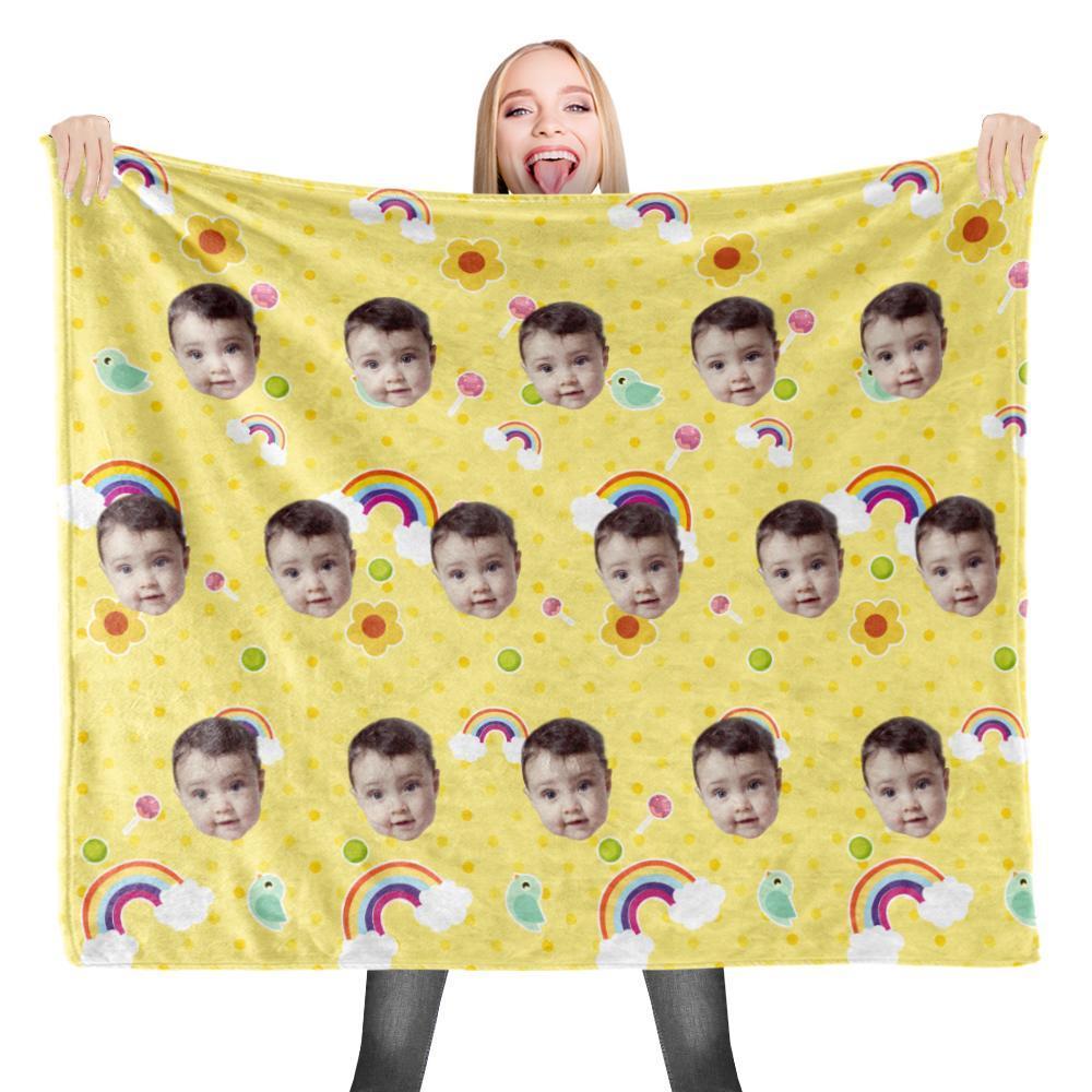 Custom Blankets Baby Blanket Personalized Photo Blankets Face Photo Blanket