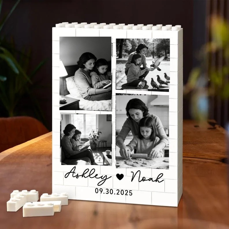 Custom Photo Brick Puzzle Frame – Build Warmth, A Sweet Gift for Mom & Mother's Day - Get Photo Blanket
