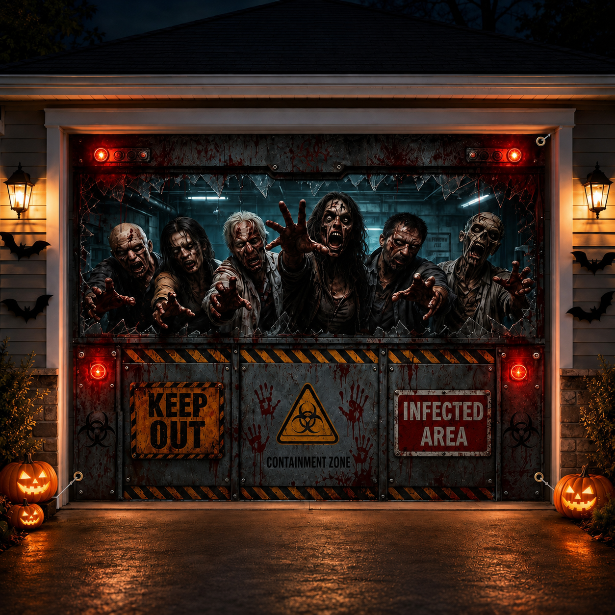 Large Halloween Garage Door Decoration Banner, Outdoor Holiday Backdrop & Themed Scene Decor
