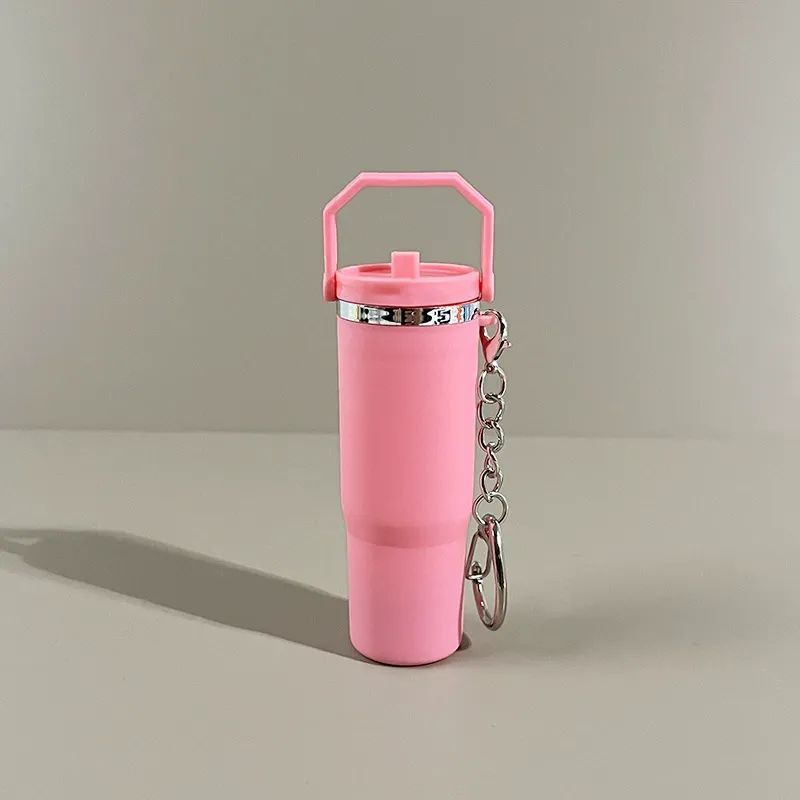 Mini Tumbler Keychain with Detachable Lipstick and Lip Gloss Storage