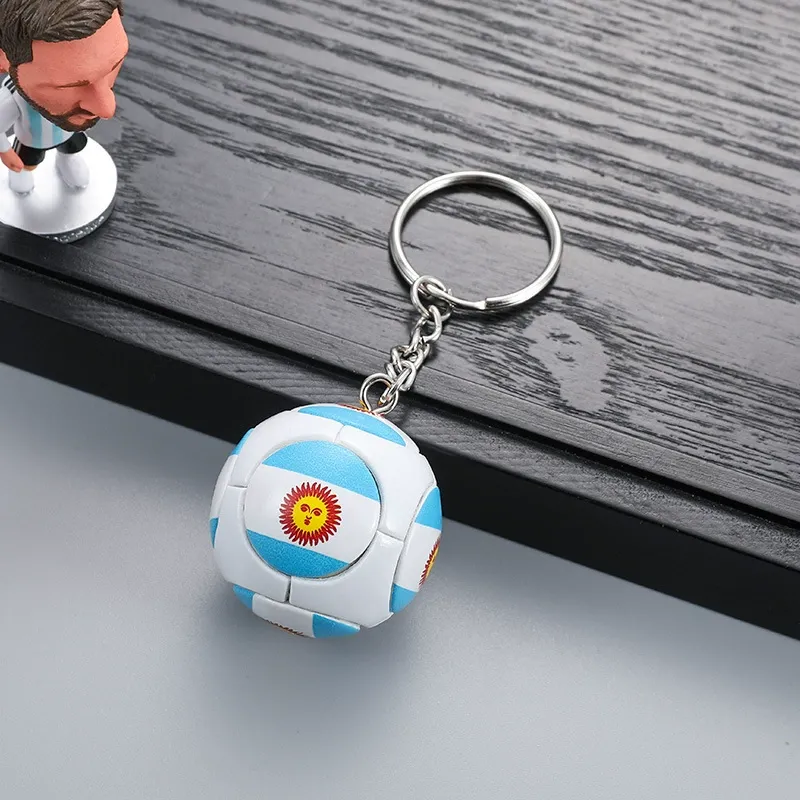 Football Key Chain Flag Soccer Pendant KeyChains Fan Souvenirs Gifts