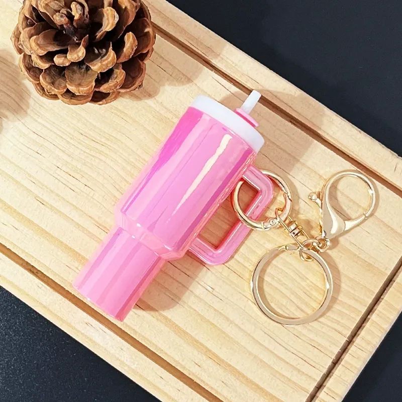 Mini Tumbler Keychain with Detachable Lipstick and Lip Gloss Storage
