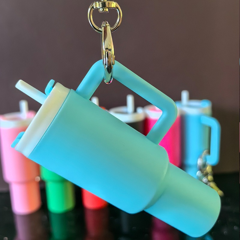Mini Tumbler Keychain with Detachable Lipstick and Lip Gloss Storage
