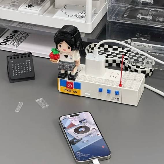 Building Block Power Socket Electrical Outlet Extender USB-A, USB-C Gallium Nitride Block Plug Block Socket Unique Gifts - Get Photo Blanket