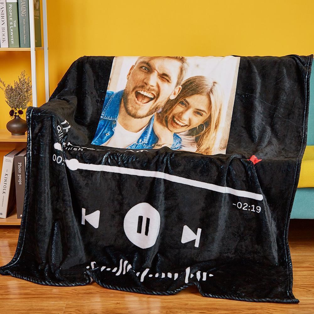 Custom Music Art Gifts Custom Music Blanket Personalized Photo Blanket Unique Gift for Her