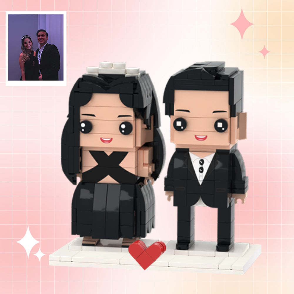 Valentine's Day Gifts Customizable Fully Body 2 People Custom Brick Figures Evening Gowns Brick Me Figures