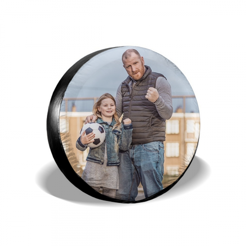 Custom Father and Daughter Photo On Spare Tire Cover - MyFaceTshirt