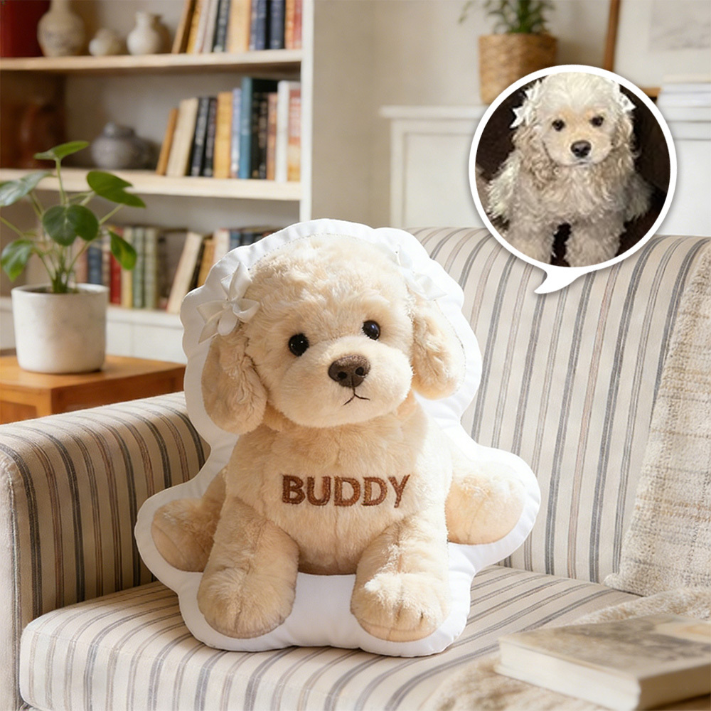 Personalized pet photo plush pillow