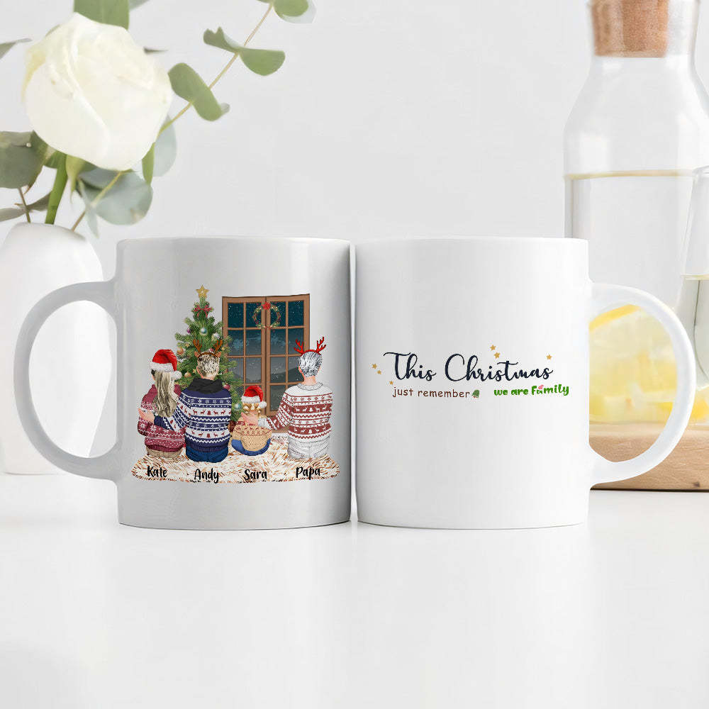 Christmas Family Coffee Mug Personalized Clothes Hairstyle Christmas Gift - Get Photo Blanket