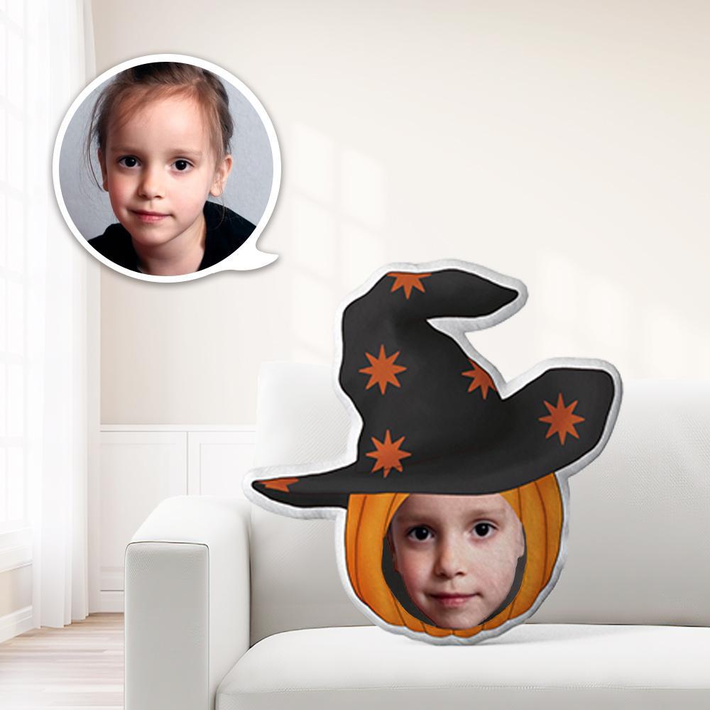 Photo Pillow Face Pillow Personalized Pillow Custom Pillow Minime Pillow Doll Pumpkin in A Hat Halloween