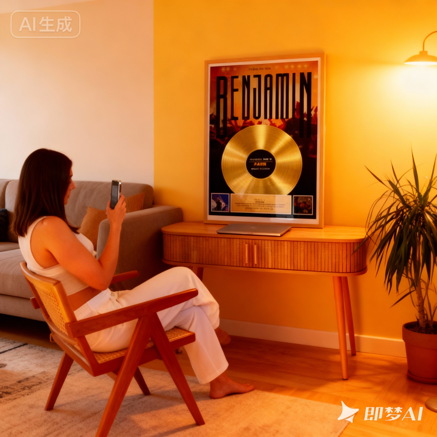 Personalized Golden Record Music Decor Anniversary Gift for Couple's On Valentine's Day - Get Photo Blanket