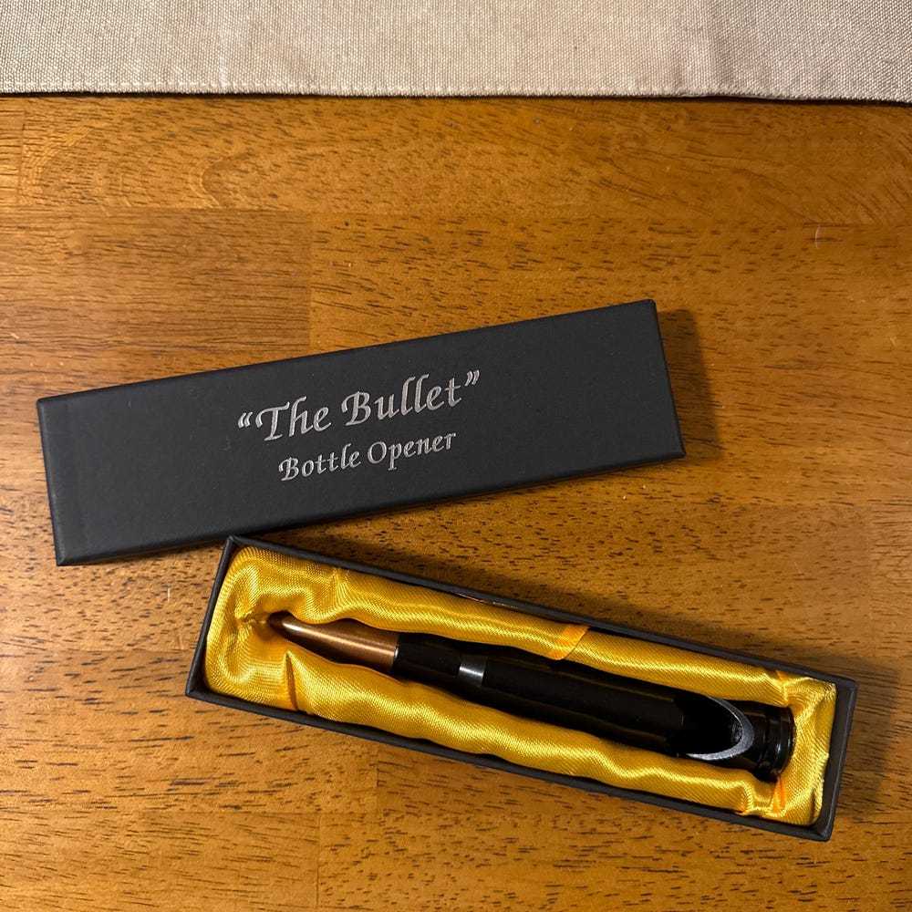 Personalized 50 Caliber Bottle Opener – Custom Engraved Bullet Gift for Men, Groomsmen & Beer Lovers