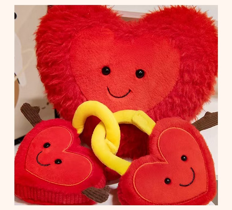 Love Plush Toy Doll Gift Valentine's Day Doll Concentric Lock Holding Flowers Graduation Gift Flowers