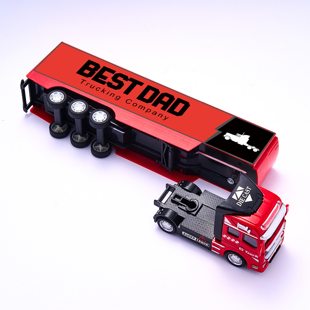 Pull Back & Rear Door Can Be Opened Personalized toy truck, Customized With Name on The Side of The Truck - Get Photo Blanket
