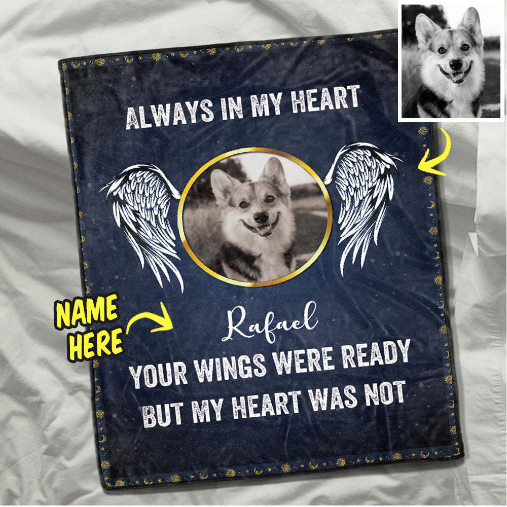 Personalized Photo Blanket Dog Memorial Blankets Sympathy Gift Custom Blanket Grief in Heaven for the Loss Loved Pet