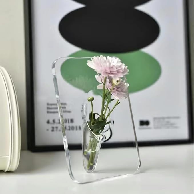 Clear Acrylic Frame Flower Vase For Flowers Modern Art Vases Unique Decorative Vases for Wedding House Warming Gifts