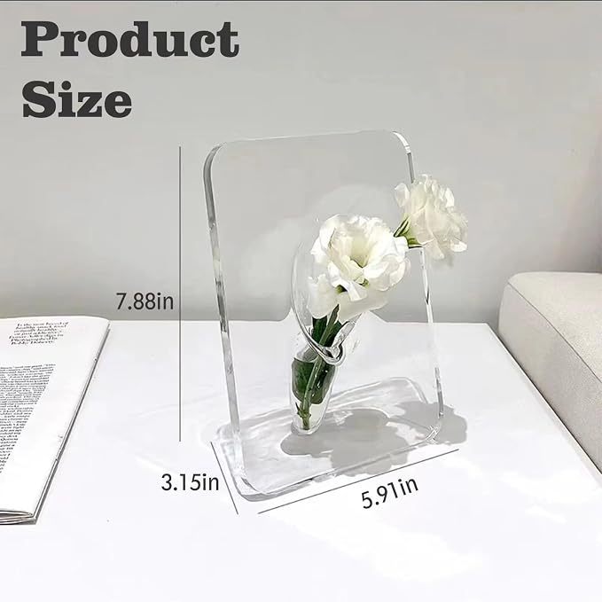 Clear Acrylic Frame Flower Vase For Flowers Modern Art Vases Unique Decorative Vases for Wedding House Warming Gifts