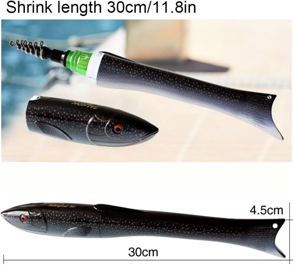Fish Shaped Portable Telescopic Rod For Outdoor Fishing