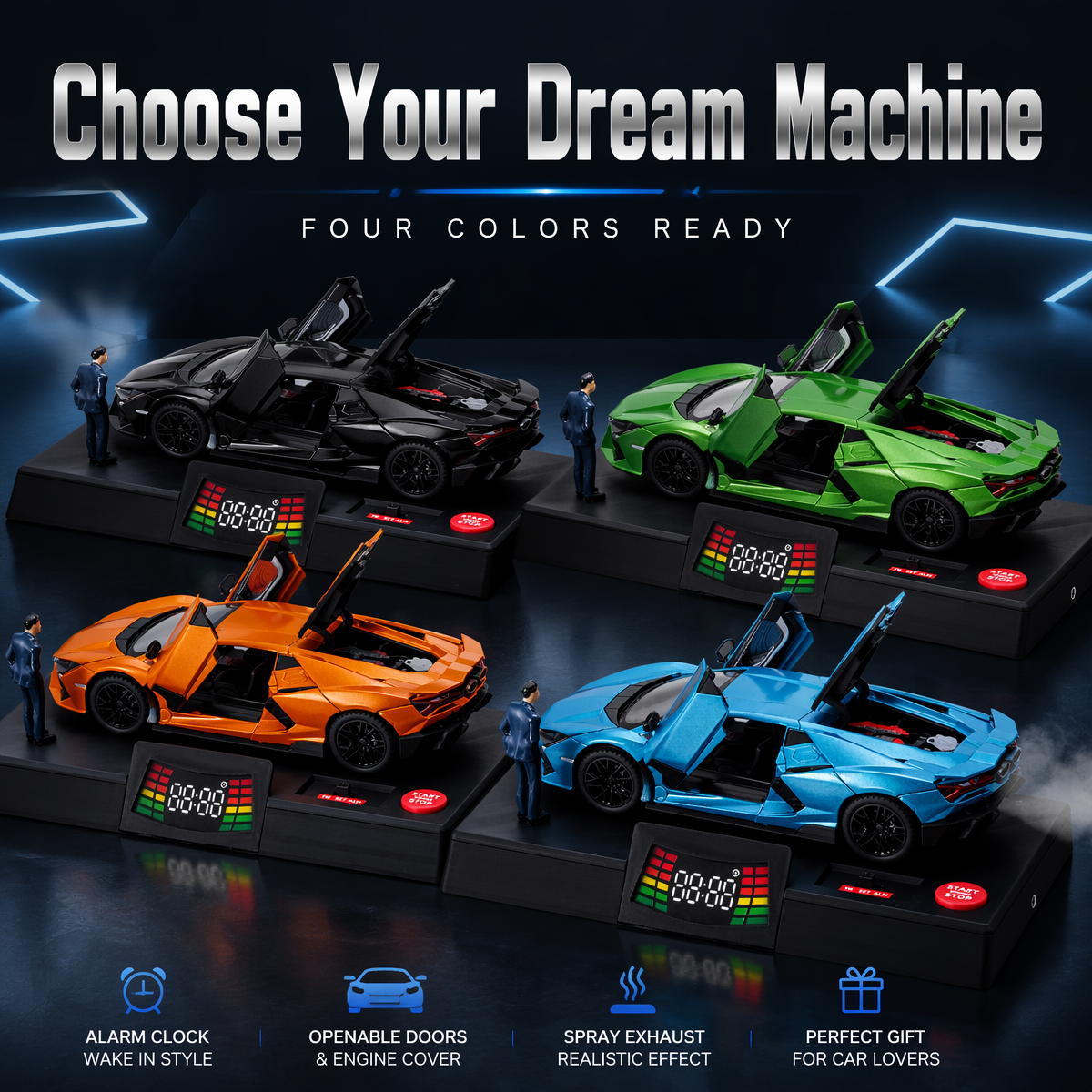 Hypercar Alarm Clock Hypercar LED Display