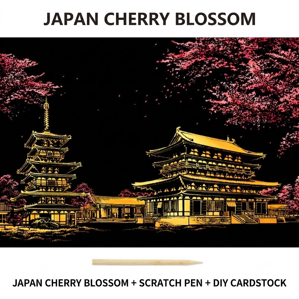 DIY Colorful City Nightscape Scratch Art Creative Craft Kit Multi Famous Scenes
