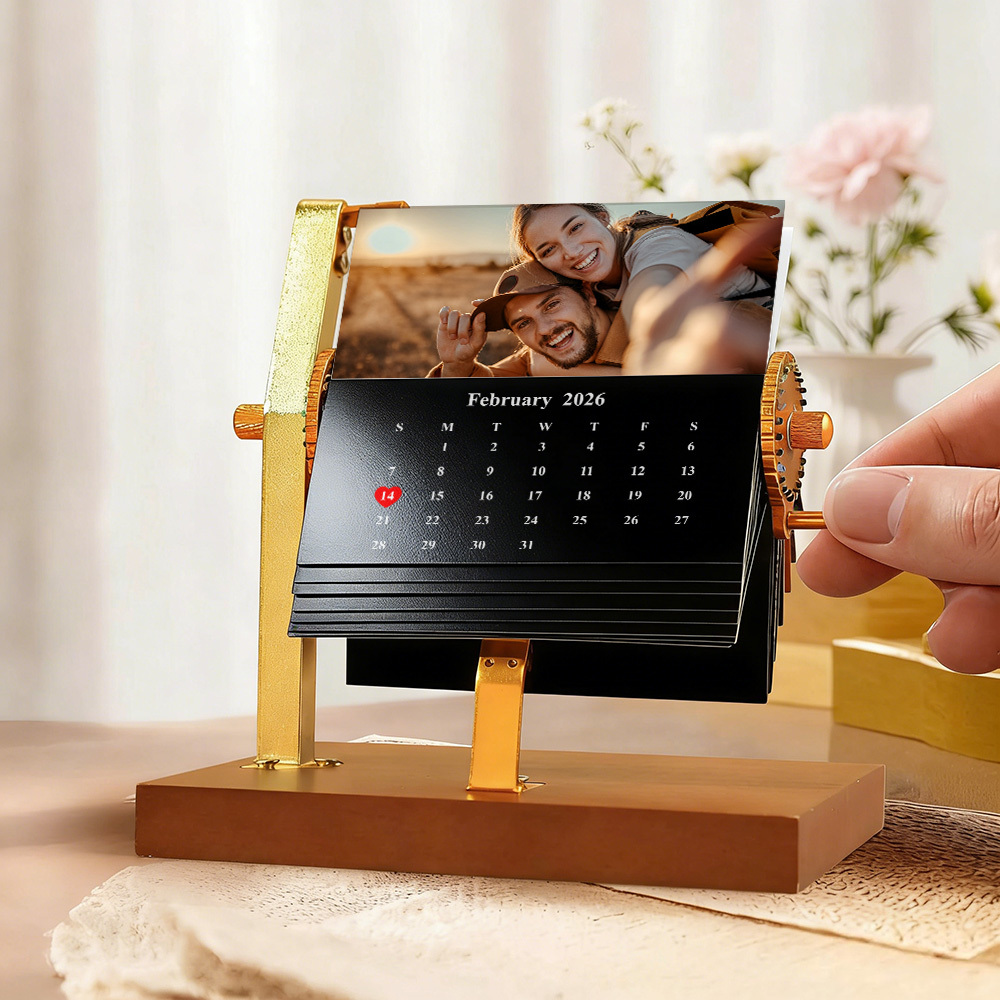 Personalized Flip Book Custom Calendar Flip Book Rotating Photo Album Gift for Her/Him, Memories in Motion Flipbook
