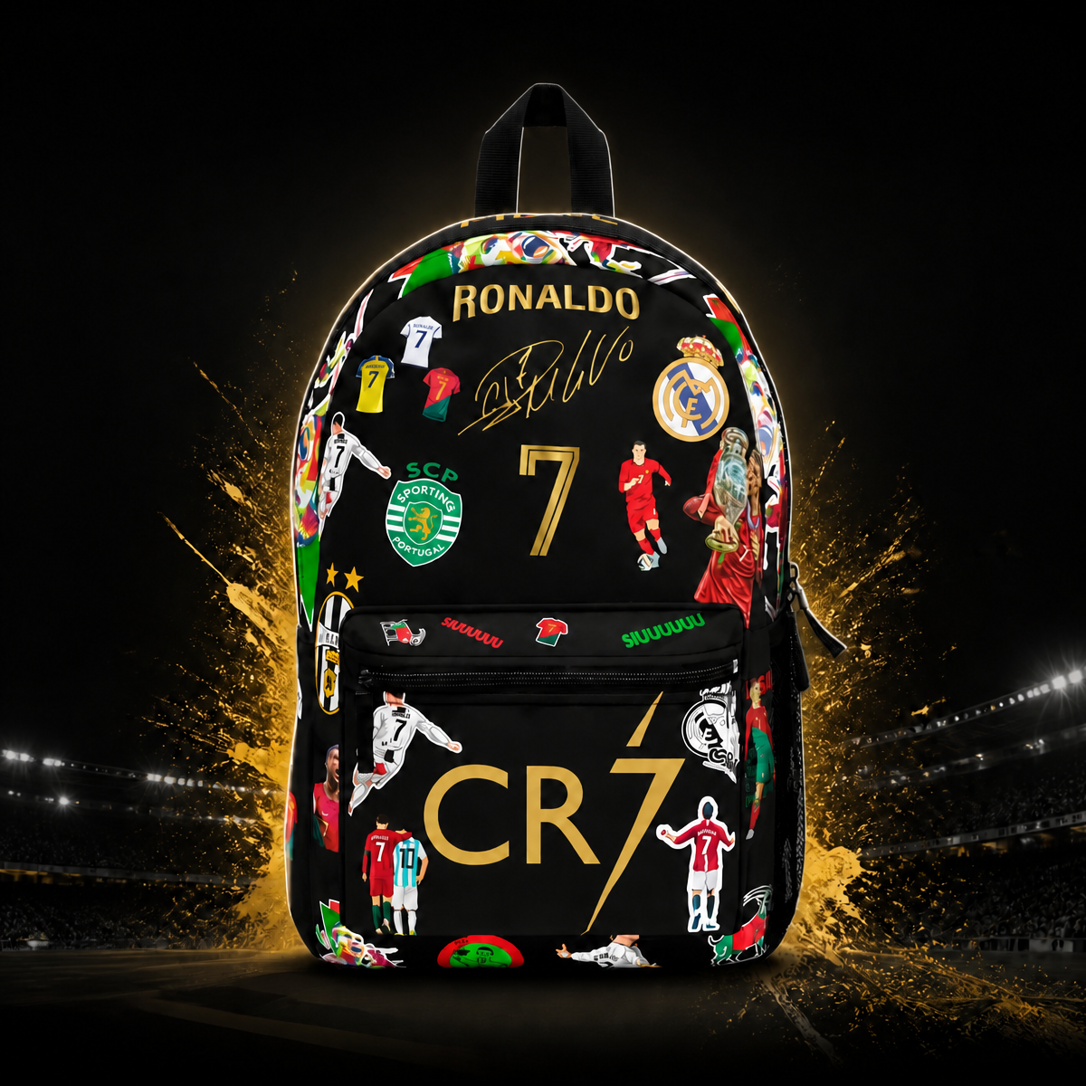 Custom Ronaldo Soccer Backpack: Personalized Sports Fan School Bag