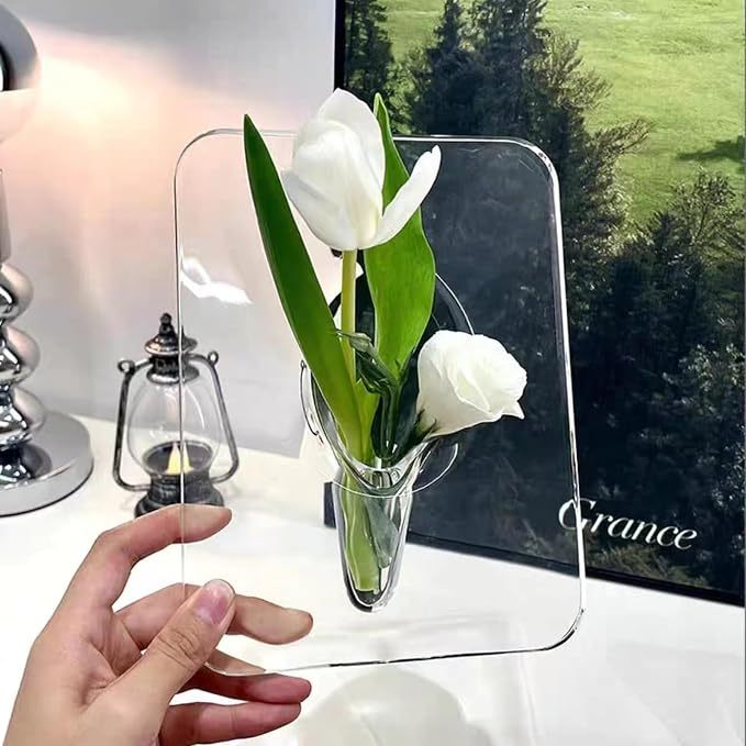 Clear Acrylic Frame Flower Vase For Flowers Modern Art Vases Unique Decorative Vases for Wedding House Warming Gifts