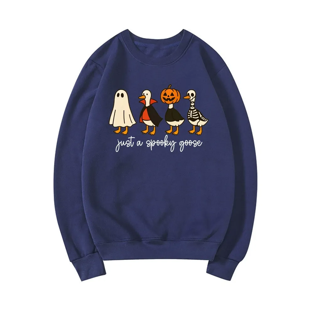 Just a spooky goose Sweatshirt, Just a Spooky Goose Sweatshirt, Halloween Sweatshirt, Skeleton Goose Tee, Spooky Season Shirt