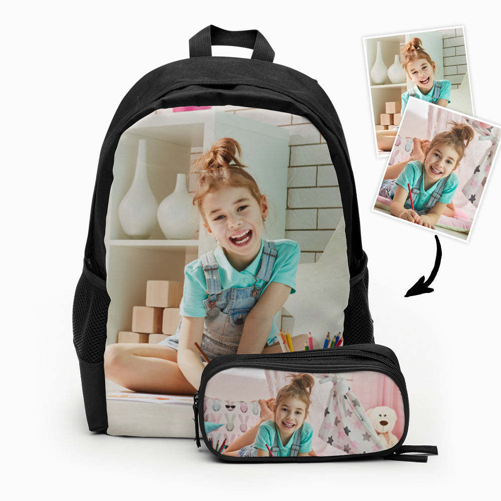 Back To School Custom Photo Backpack And Pencil Case Set - Get Photo Blanket