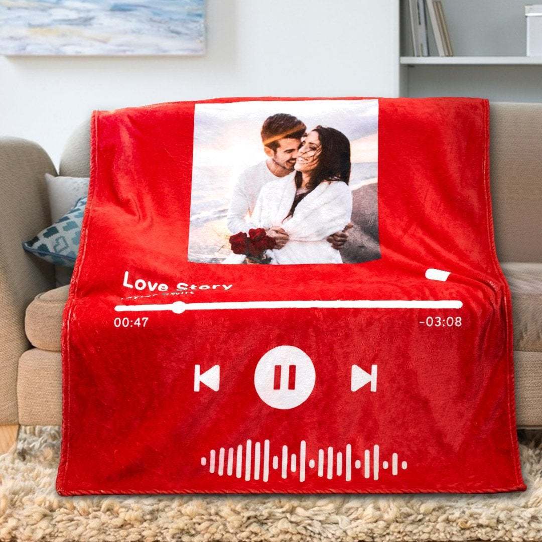 Custom Music Art Gifts Custom Music Blanket Personalized Photo Blanket Unique Gift for Her