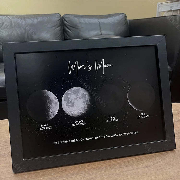 Custom Mom Moon Phase Print Family Frame Birthday Gift For Mom Mother's Day Gifts