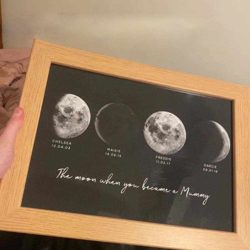 Personalized Moon Phase Wood Sign For Mother's Day Gift New Mom Gift